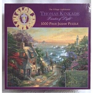 New 1000 Piece Puzzle Thomas Kinkade Julianne’s Cottage Glow In The Dark Ceaco